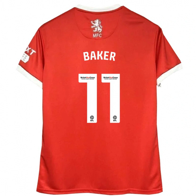 Danxen Mujer Camiseta Ella Baker #11 Rojo Blanco 1ª Equipación 2024/25 La Camisa México