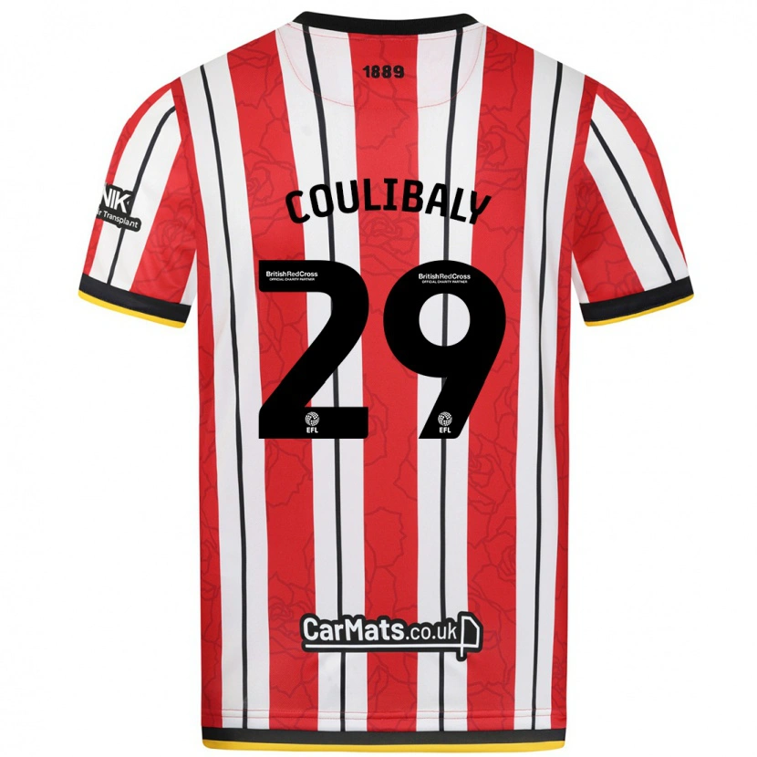 Danxen Mujer Camiseta Ismaila Coulibaly #29 Rojo Blanco Rayas 1ª Equipación 2024/25 La Camisa México