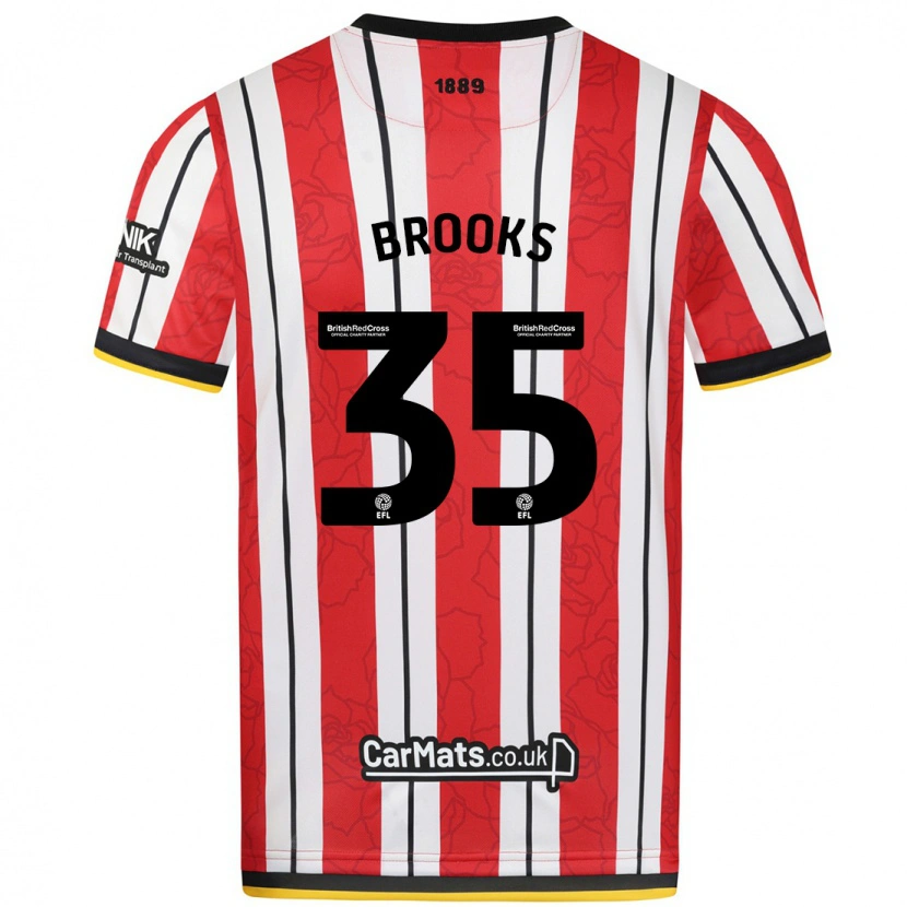Danxen Mujer Camiseta Andre Brooks #35 Rojo Blanco Rayas 1ª Equipación 2024/25 La Camisa México