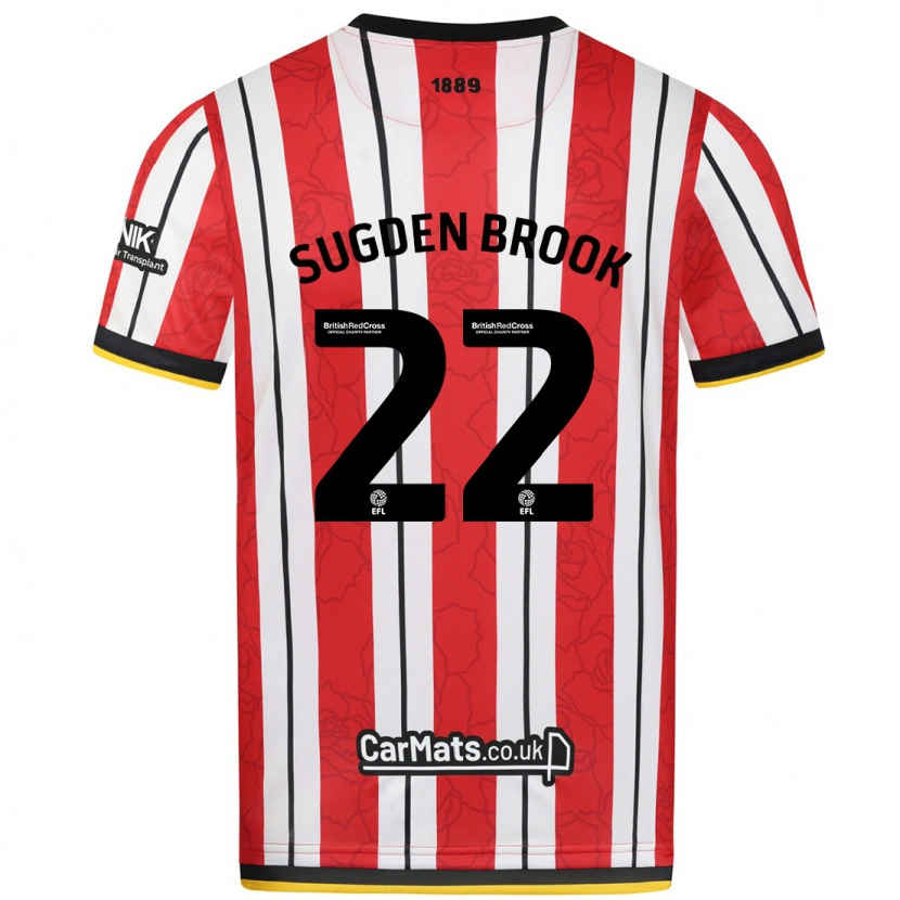 Danxen Mujer Camiseta Darcie Sugden-Brook #22 Rojo Blanco Rayas 1ª Equipación 2024/25 La Camisa México