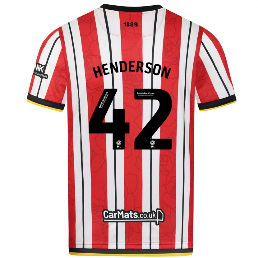 Danxen Mujer Camiseta Peyton Henderson #42 Rojo Blanco Rayas 1ª Equipación 2024/25 La Camisa México