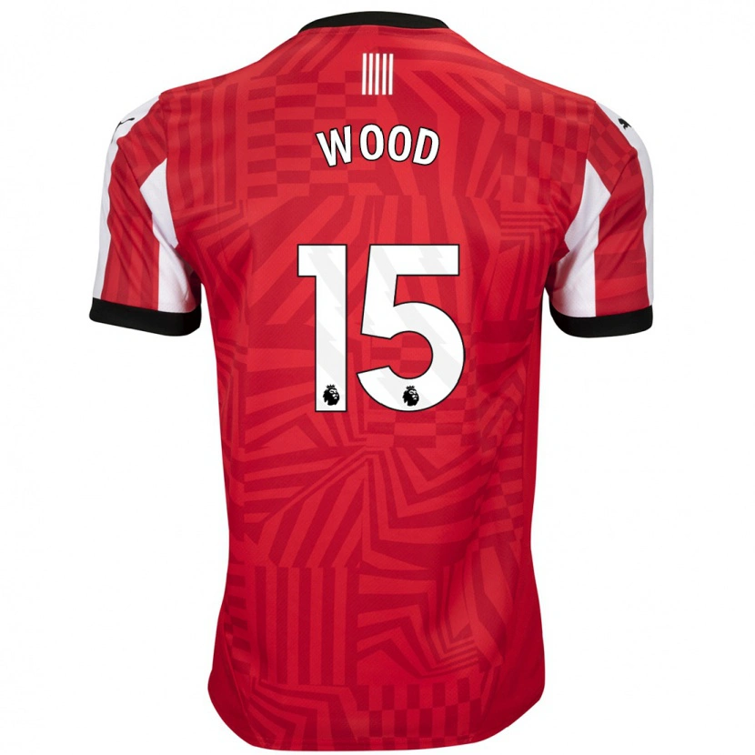 Danxen Mujer Camiseta Nathan Wood #15 Rojo Blanco 1ª Equipación 2024/25 La Camisa México