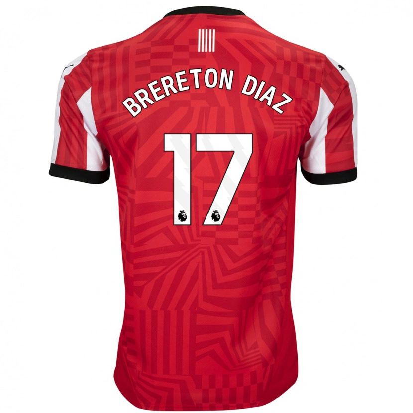 Danxen Mujer Camiseta Ben Brereton Díaz #17 Rojo Blanco 1ª Equipación 2024/25 La Camisa México