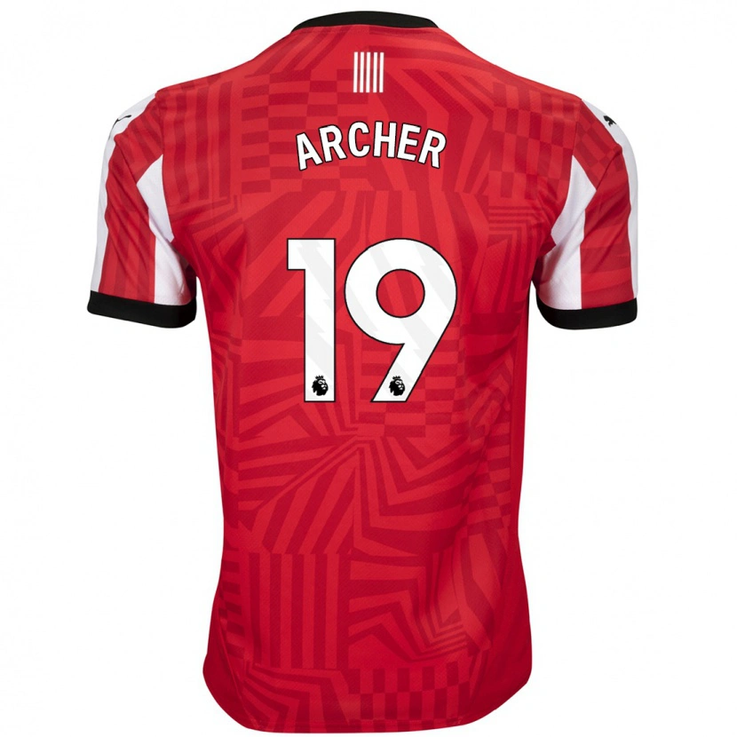 Danxen Mujer Camiseta Cameron Archer #19 Rojo Blanco 1ª Equipación 2024/25 La Camisa México