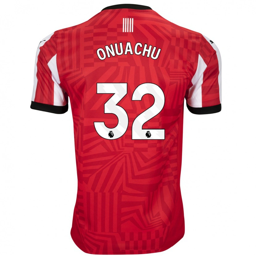 Danxen Mujer Camiseta Paul Onuachu #32 Rojo Blanco 1ª Equipación 2024/25 La Camisa México