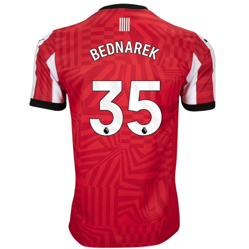 Danxen Mujer Camiseta Jan Bednarek #35 Rojo Blanco 1ª Equipación 2024/25 La Camisa México