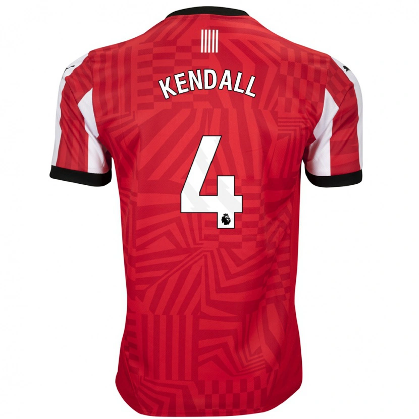 Danxen Mujer Camiseta Lucia Kendall #4 Rojo Blanco 1ª Equipación 2024/25 La Camisa México