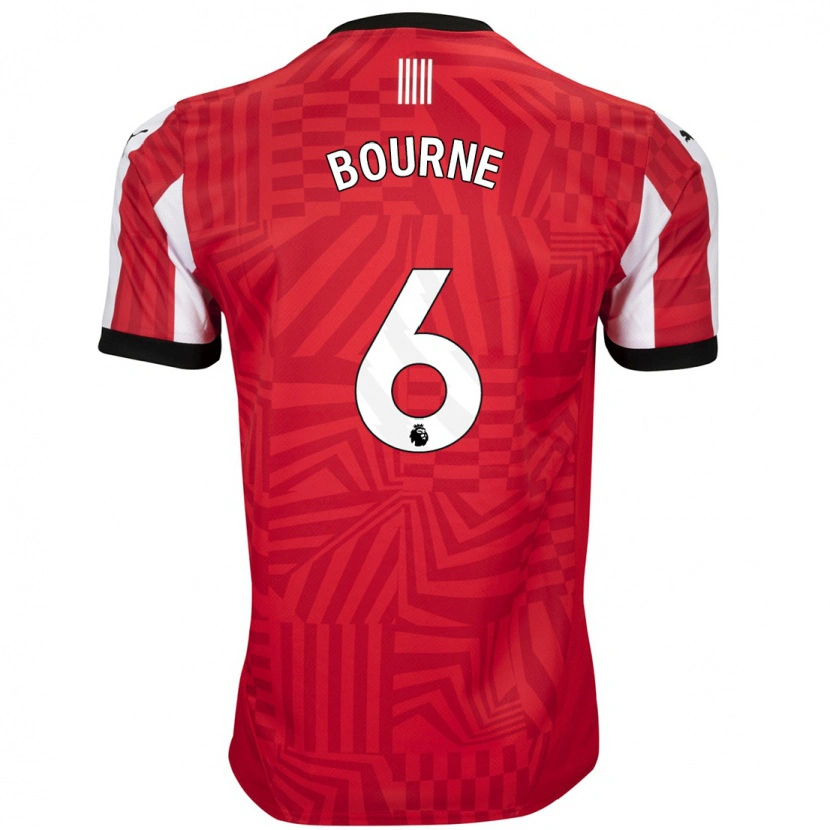 Danxen Mujer Camiseta Tara Bourne #6 Rojo Blanco 1ª Equipación 2024/25 La Camisa México