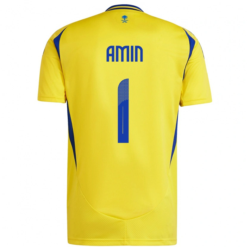 Danxen Mujer Camiseta Amin Al-Bukhari #1 Amarillo Azul 1ª Equipación 2024/25 La Camisa México