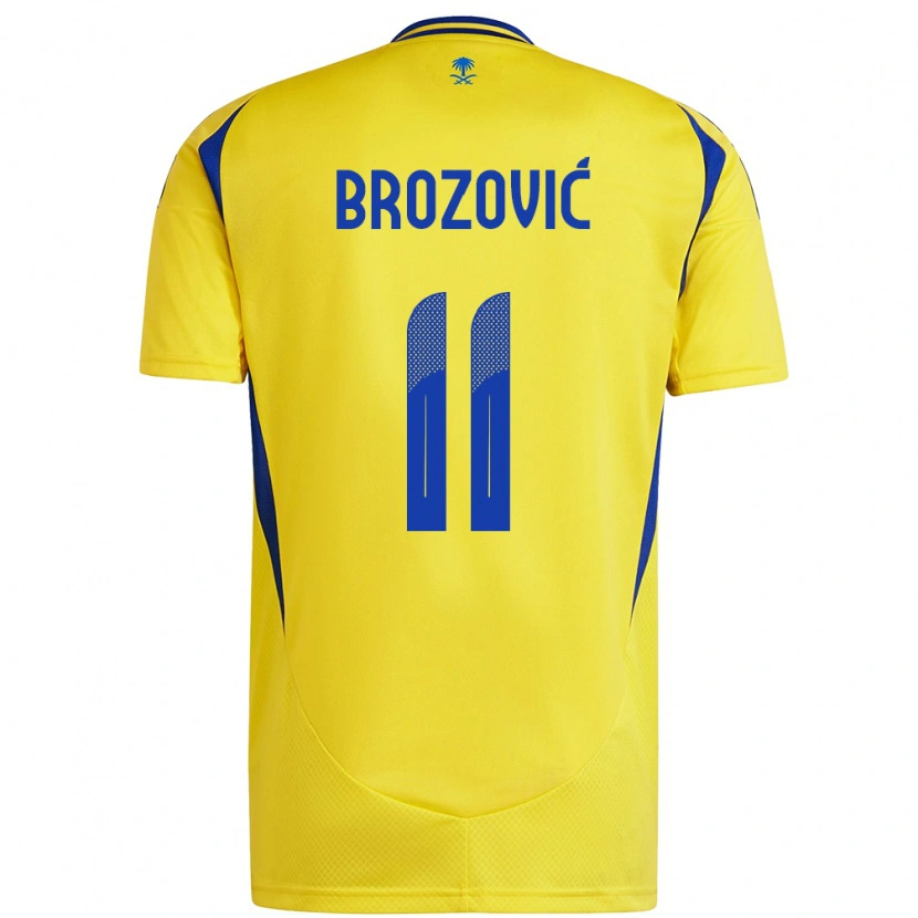 Danxen Mujer Camiseta Marcelo Brozovic #11 Amarillo Azul 1ª Equipación 2024/25 La Camisa México