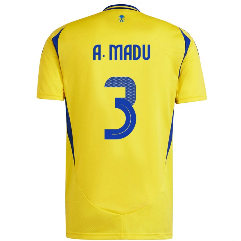 Danxen Mujer Camiseta Abdullah Madu #3 Amarillo Azul 1ª Equipación 2024/25 La Camisa México