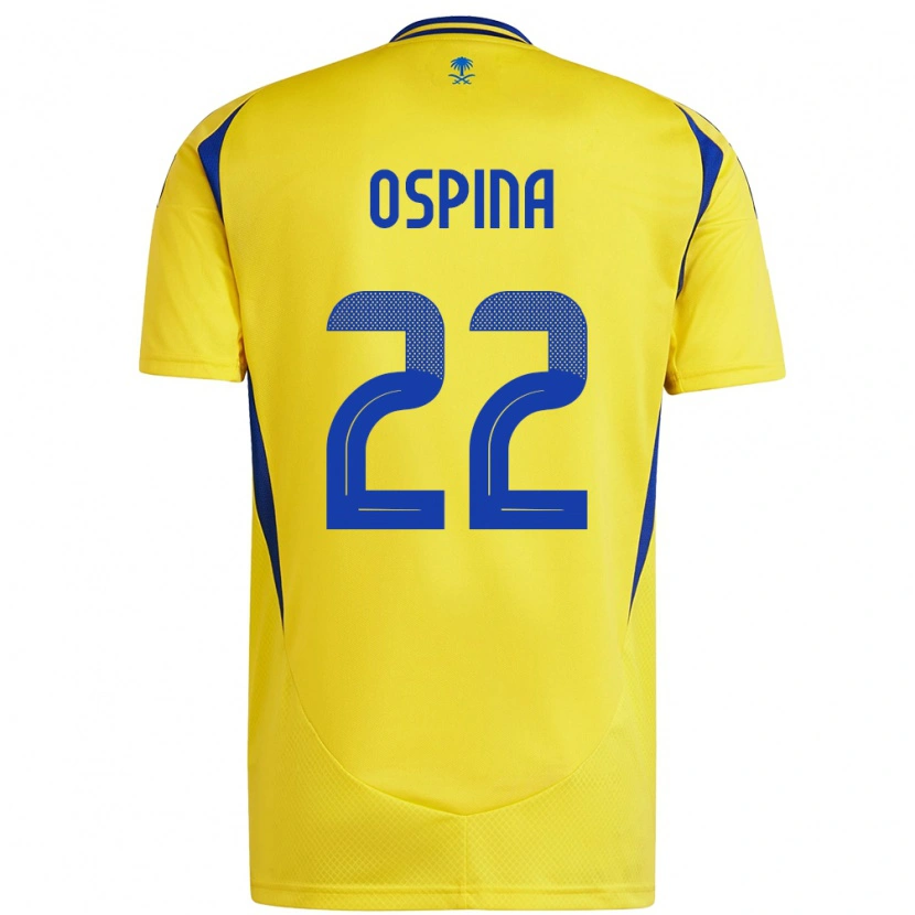 Danxen Mujer Camiseta David Ospina #22 Amarillo Azul 1ª Equipación 2024/25 La Camisa México