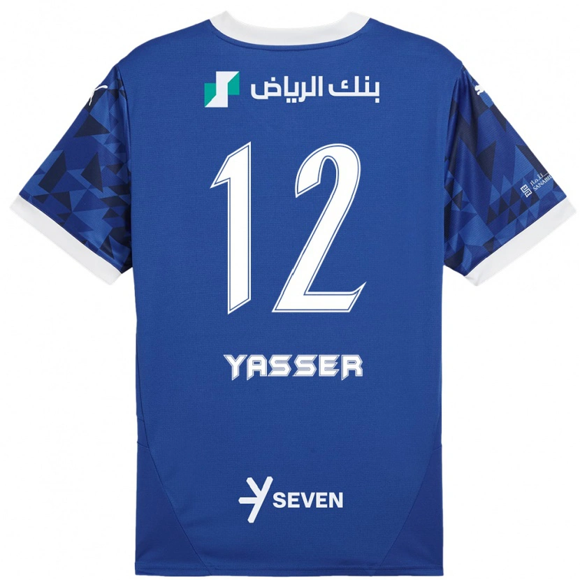 Danxen Mujer Camiseta Yasser Al-Shahrani #12 Azul Oscuro Blanco 1ª Equipación 2024/25 La Camisa México