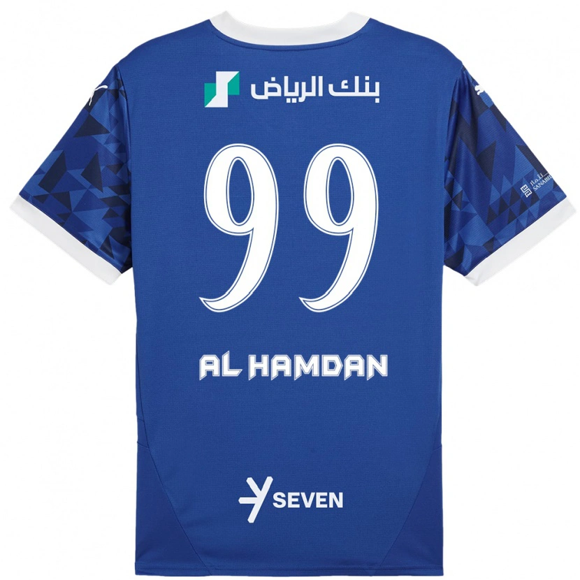 Danxen Mujer Camiseta Abdullah Al-Hamdan #99 Azul Oscuro Blanco 1ª Equipación 2024/25 La Camisa México