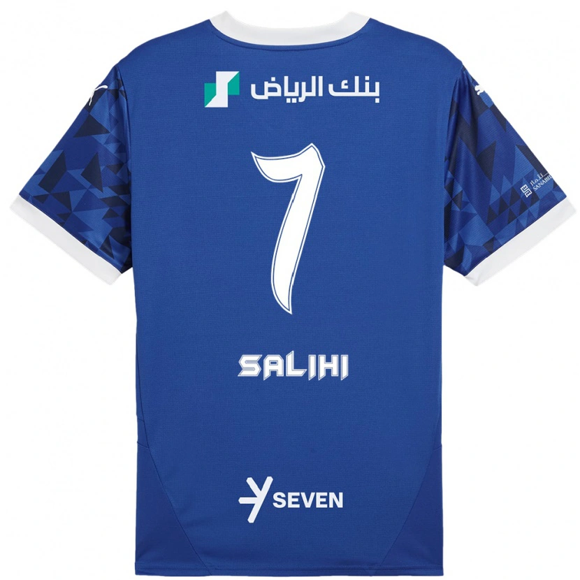 Danxen Mujer Camiseta Shokhan Salihi #7 Azul Oscuro Blanco 1ª Equipación 2024/25 La Camisa México