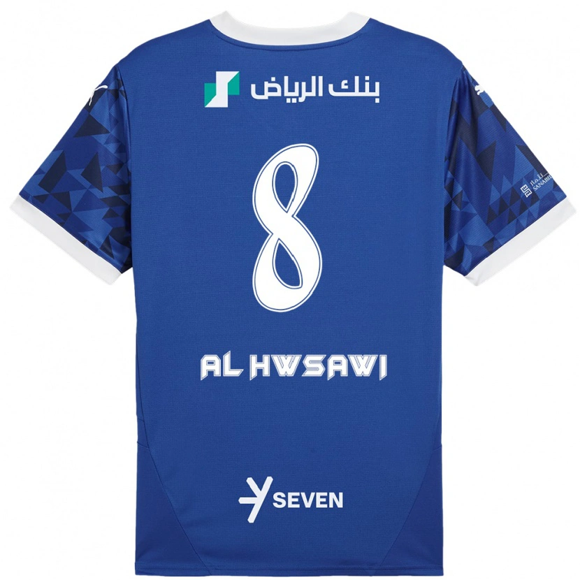 Danxen Mujer Camiseta Al Bandari Al-Hwsawi #8 Azul Oscuro Blanco 1ª Equipación 2024/25 La Camisa México