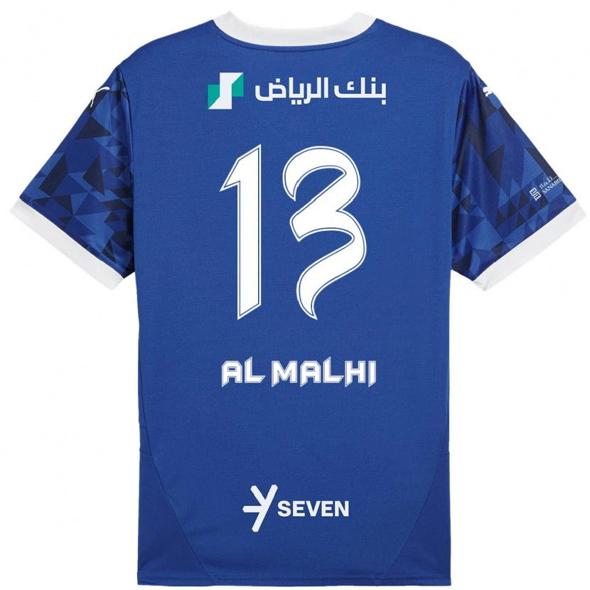 Danxen Mujer Camiseta Al Muhra Al-Malhi #13 Azul Oscuro Blanco 1ª Equipación 2024/25 La Camisa México