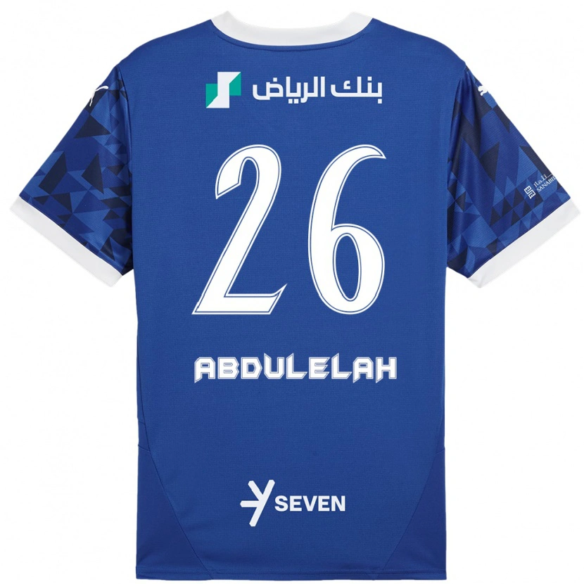 Danxen Mujer Camiseta Abdulelah Al-Malki #26 Azul Oscuro Blanco 1ª Equipación 2024/25 La Camisa México