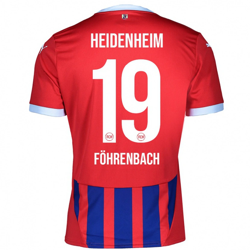 Danxen Mujer Camiseta Jonas Föhrenbach #19 Rojo Azul 1ª Equipación 2024/25 La Camisa México