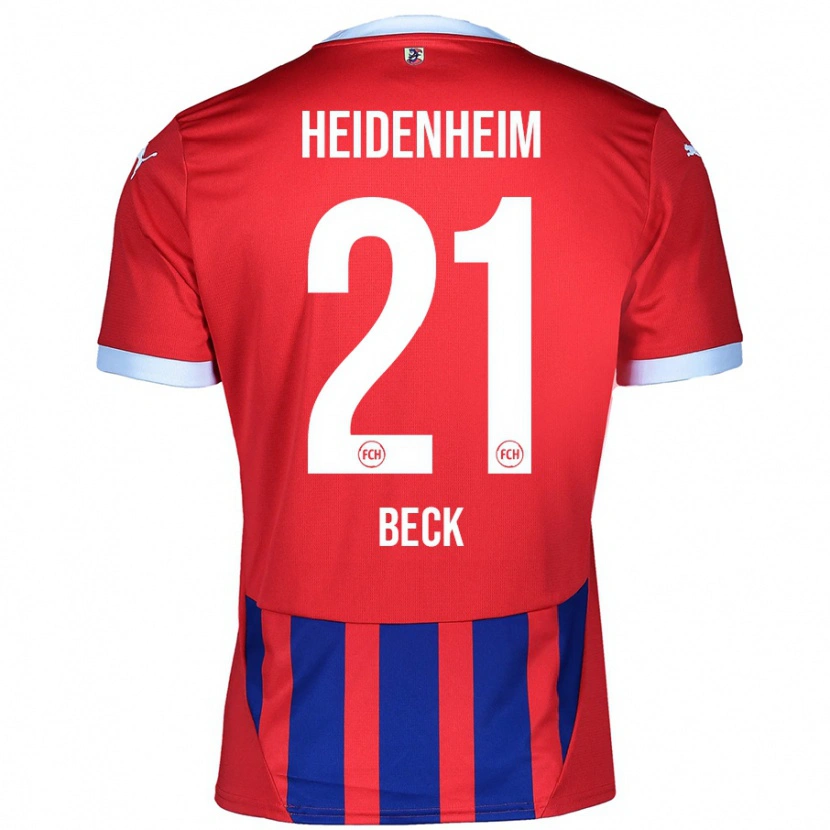 Danxen Mujer Camiseta Adrian Beck #21 Rojo Azul 1ª Equipación 2024/25 La Camisa México