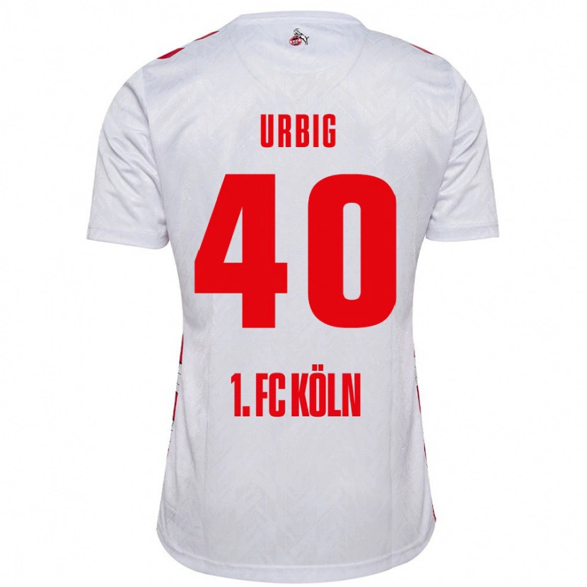 Danxen Mujer Camiseta Jonas Urbig #40 Blanco Rojo 1ª Equipación 2024/25 La Camisa México