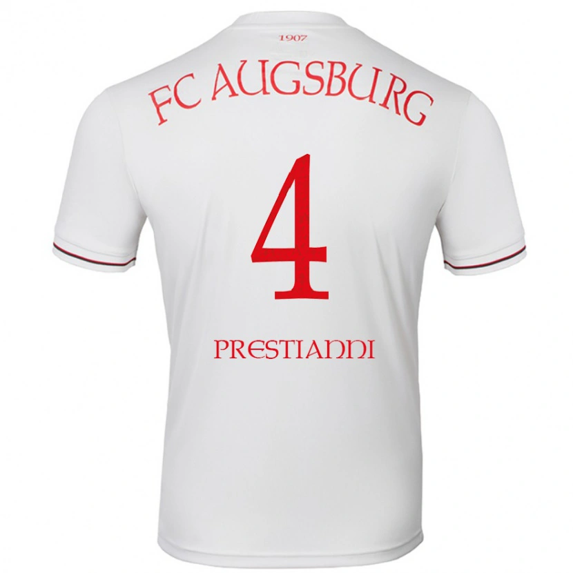 Danxen Mujer Camiseta Luis Prestianni #4 Blanco 1ª Equipación 2024/25 La Camisa México
