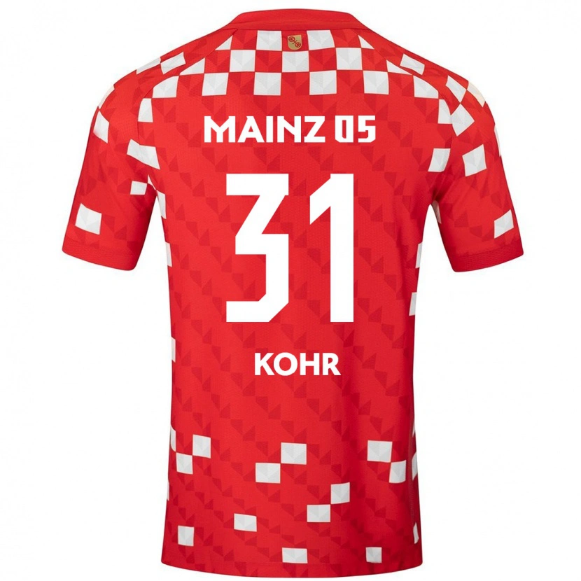 Danxen Mujer Camiseta Dominik Kohr #31 Blanco Rojo 1ª Equipación 2024/25 La Camisa México