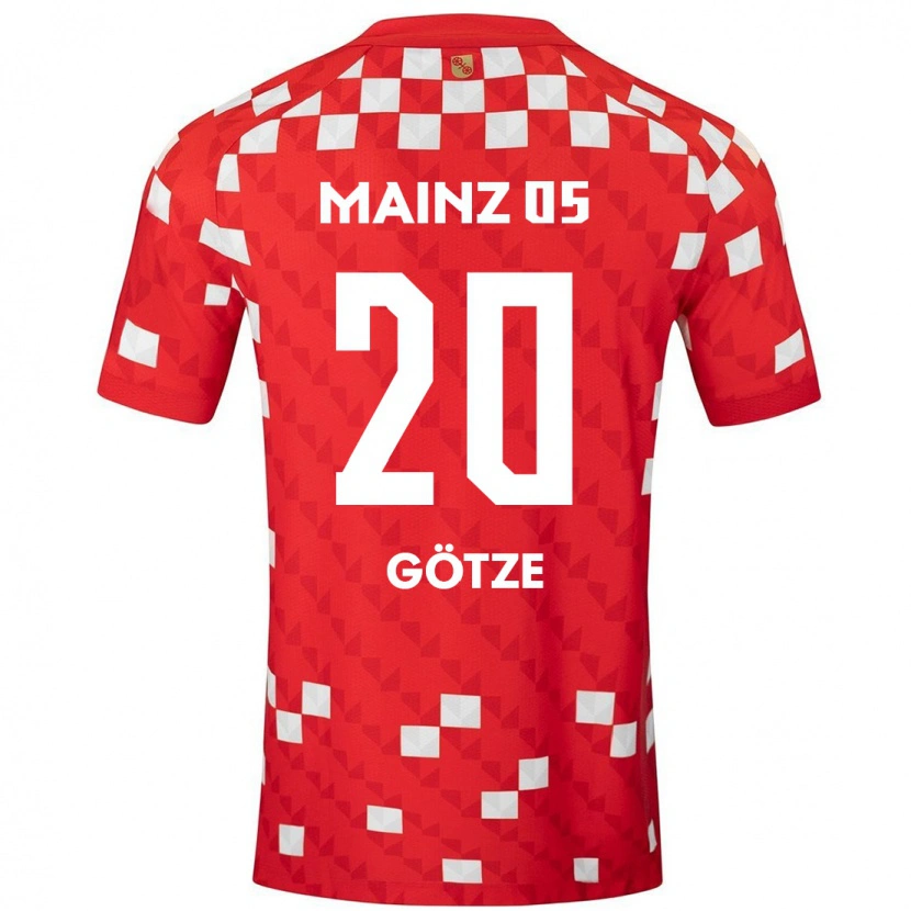 Danxen Mujer Camiseta Justus Götze #20 Blanco Rojo 1ª Equipación 2024/25 La Camisa México