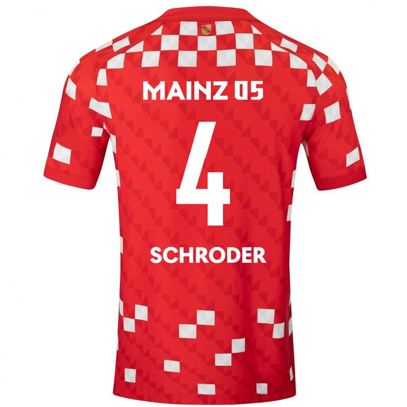 Danxen Mujer Camiseta Lara Schröder #4 Blanco Rojo 1ª Equipación 2024/25 La Camisa México