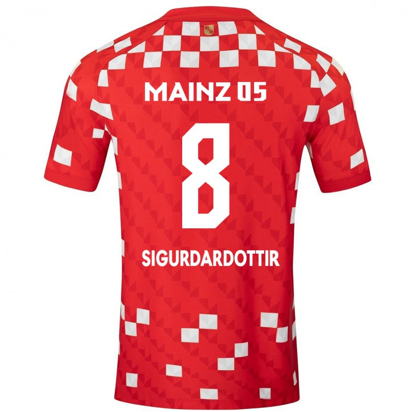 Danxen Mujer Camiseta Heiðrún Sigurðardóttir #8 Blanco Rojo 1ª Equipación 2024/25 La Camisa México