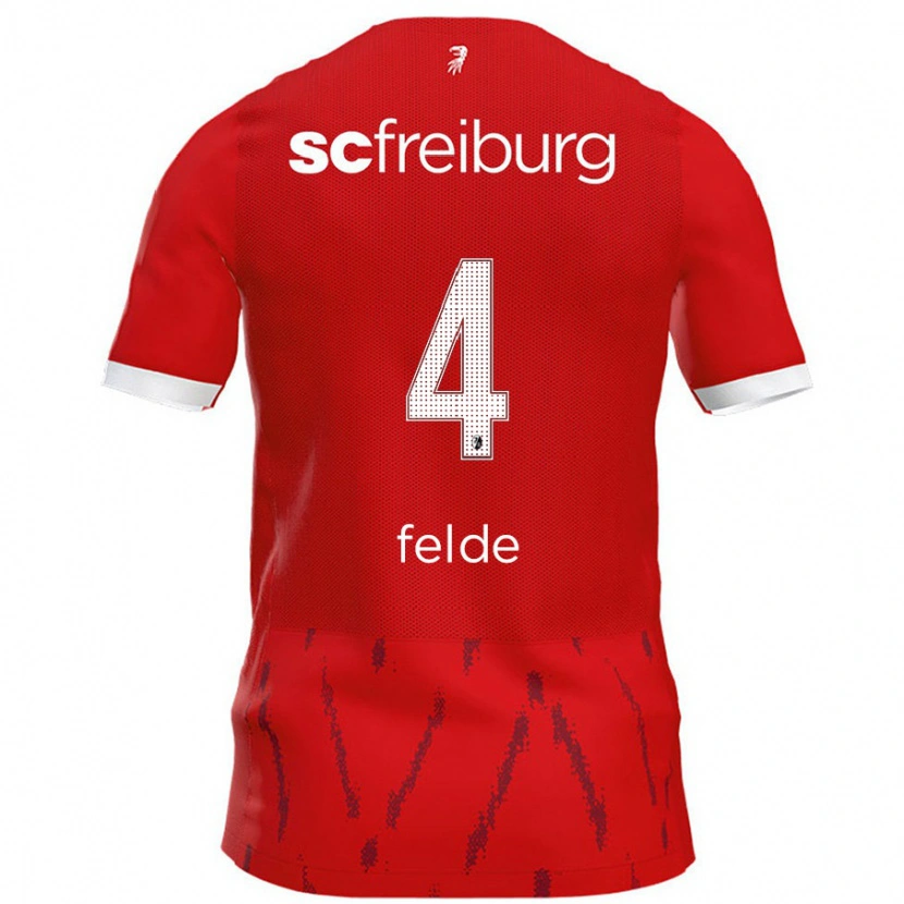 Danxen Mujer Camiseta Meret Felde #4 Rojo 1ª Equipación 2024/25 La Camisa México