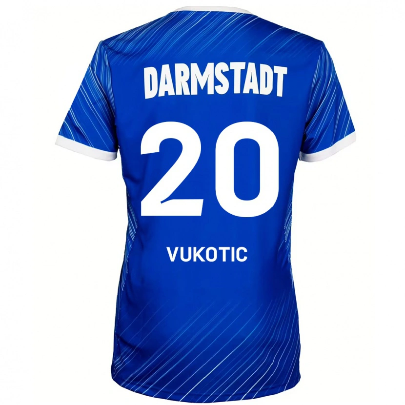 Danxen Mujer Camiseta Aleksandar Vukotic #20 Azul Blanco 1ª Equipación 2024/25 La Camisa México