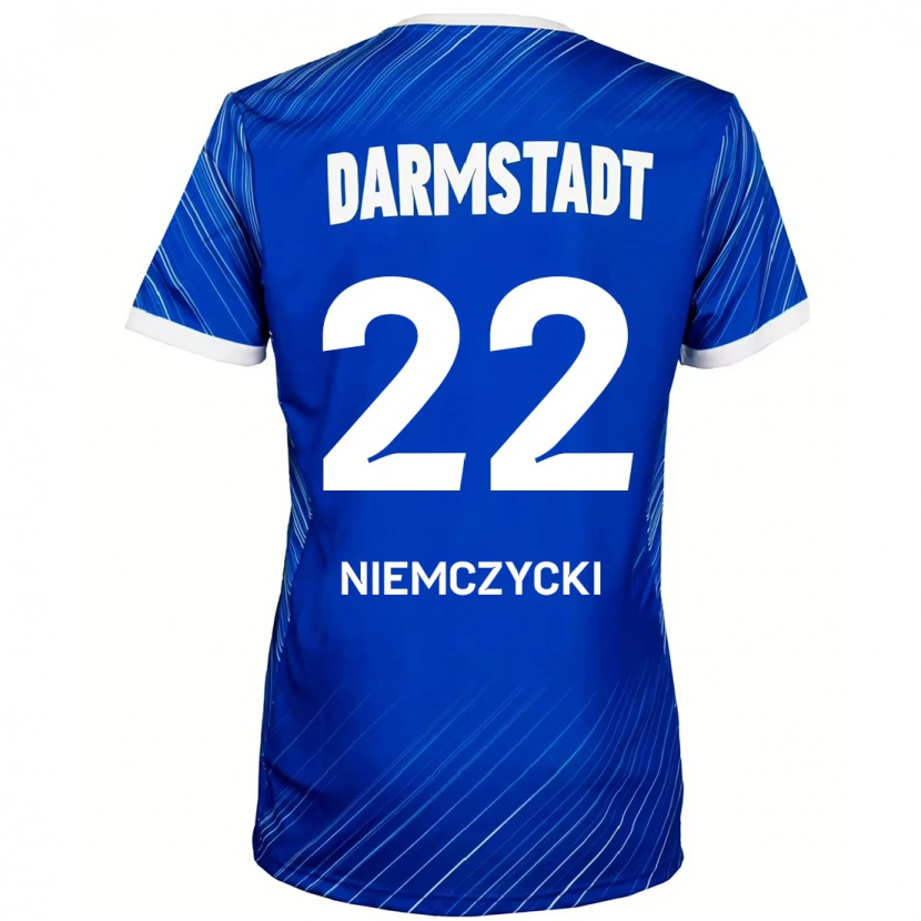 Danxen Mujer Camiseta Karol Niemczycki #22 Azul Blanco 1ª Equipación 2024/25 La Camisa México