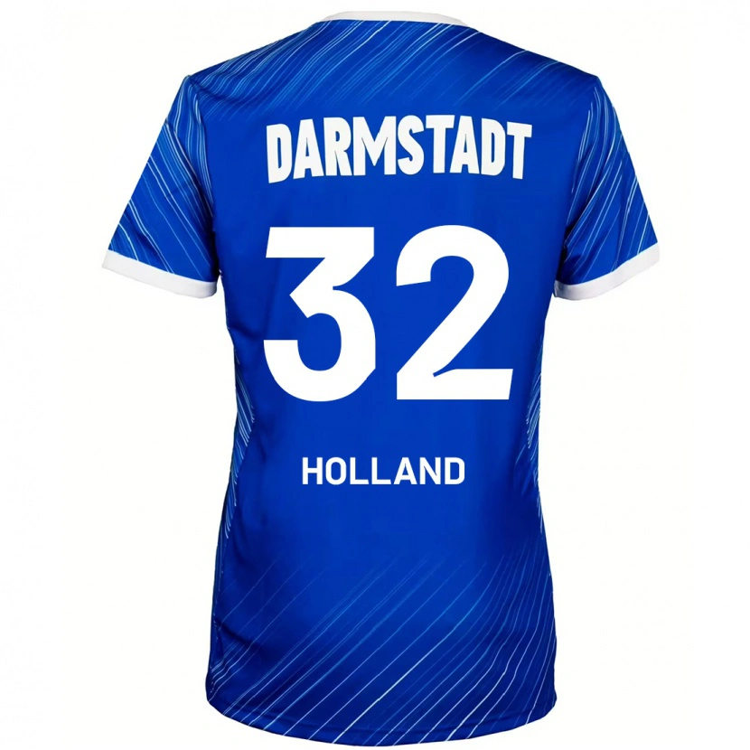 Danxen Mujer Camiseta Fabian Holland #32 Azul Blanco 1ª Equipación 2024/25 La Camisa México