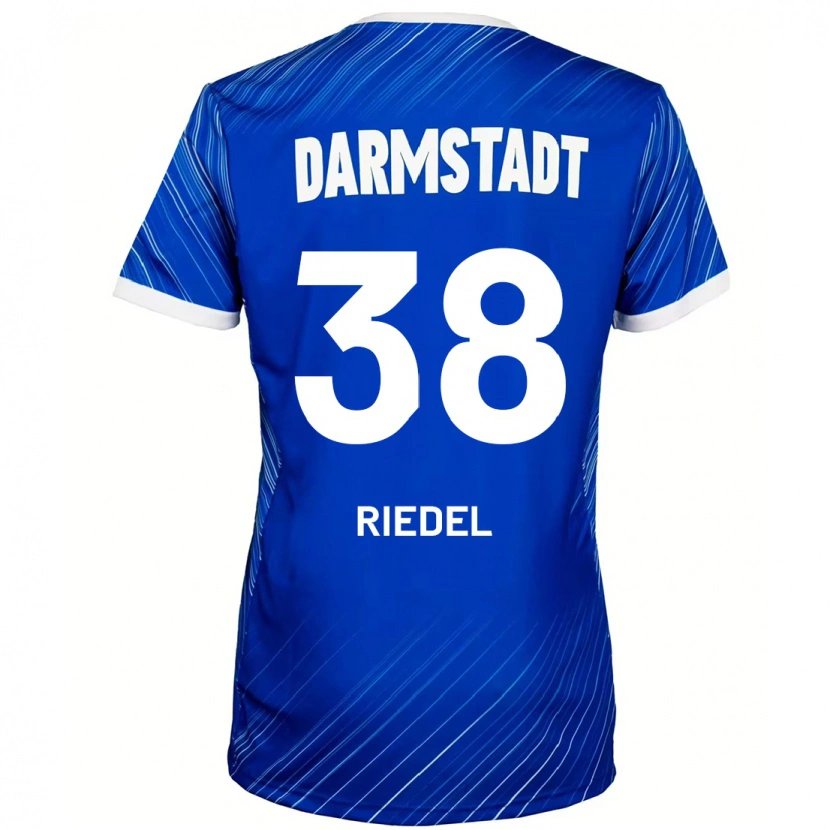 Danxen Mujer Camiseta Clemens Riedel #38 Azul Blanco 1ª Equipación 2024/25 La Camisa México