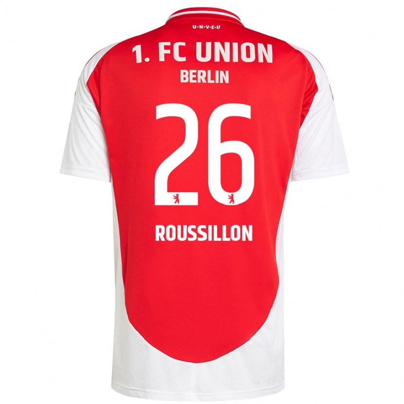 Danxen Mujer Camiseta Jérôme Roussillon #26 Rojo Blanco 1ª Equipación 2024/25 La Camisa México