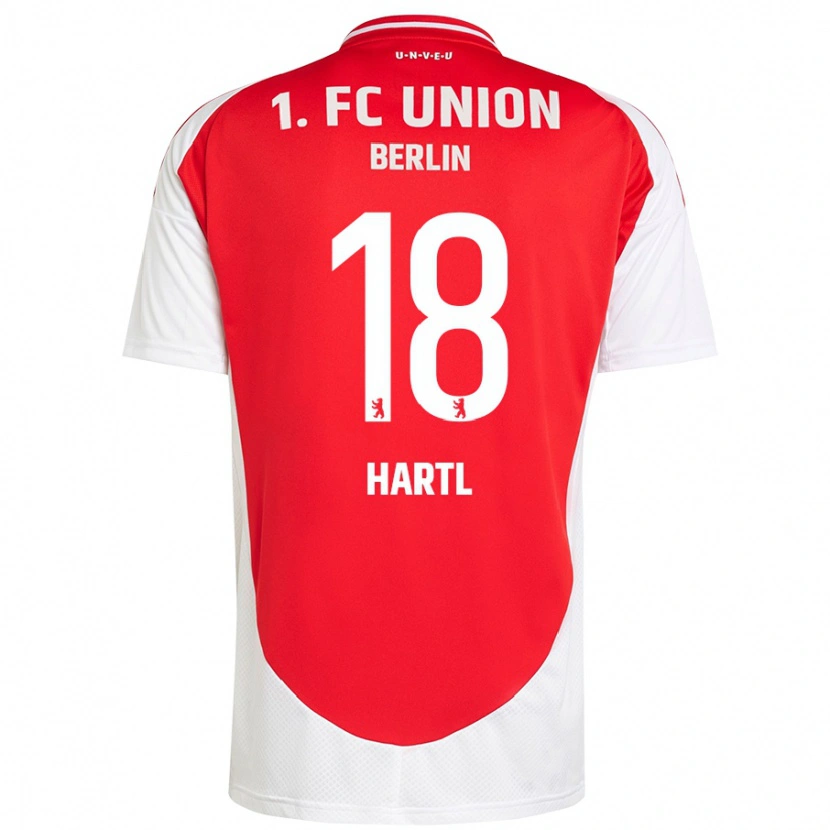 Danxen Mujer Camiseta Fynn Hartl #18 Rojo Blanco 1ª Equipación 2024/25 La Camisa México