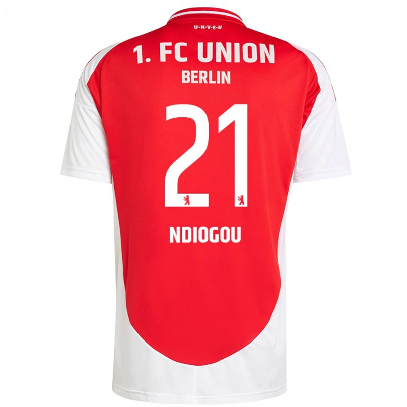 Danxen Mujer Camiseta Pape-Omar Ndiogou #21 Rojo Blanco 1ª Equipación 2024/25 La Camisa México