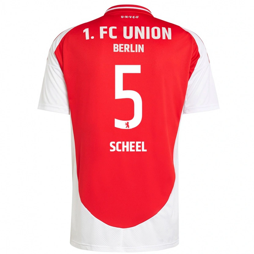 Danxen Mujer Camiseta Luca Scheel #5 Rojo Blanco 1ª Equipación 2024/25 La Camisa México