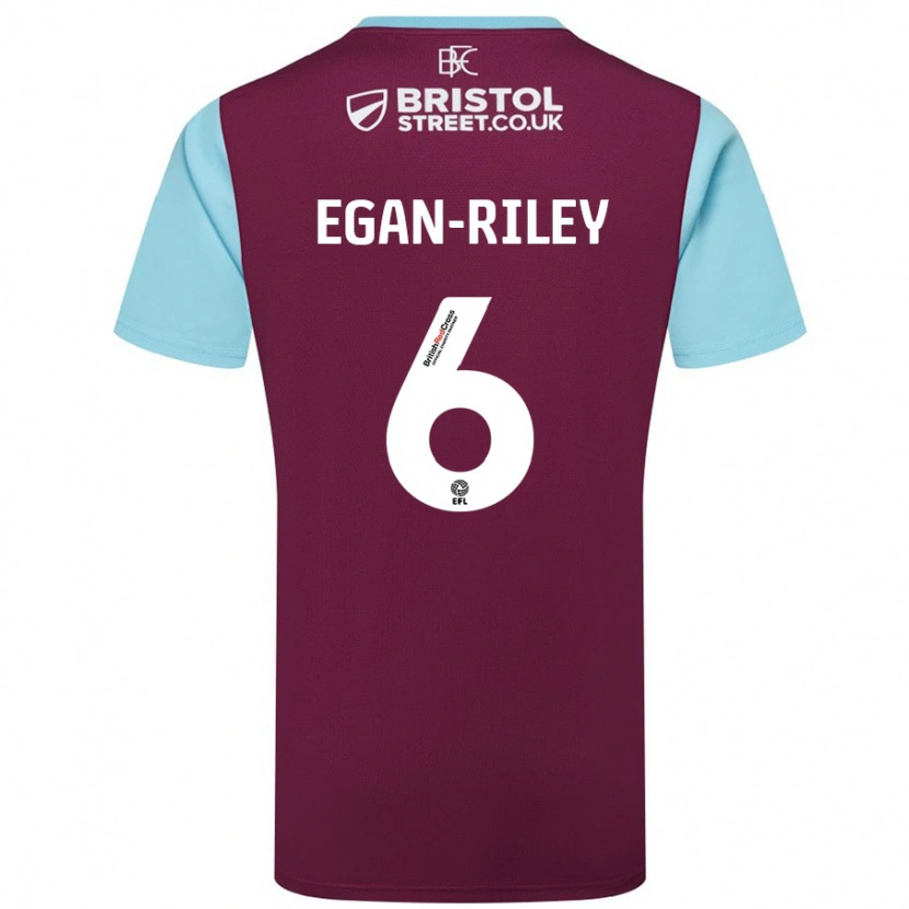 Danxen Mujer Camiseta Cj Egan-Riley #6 Borgoña Azul Cielo 1ª Equipación 2024/25 La Camisa México