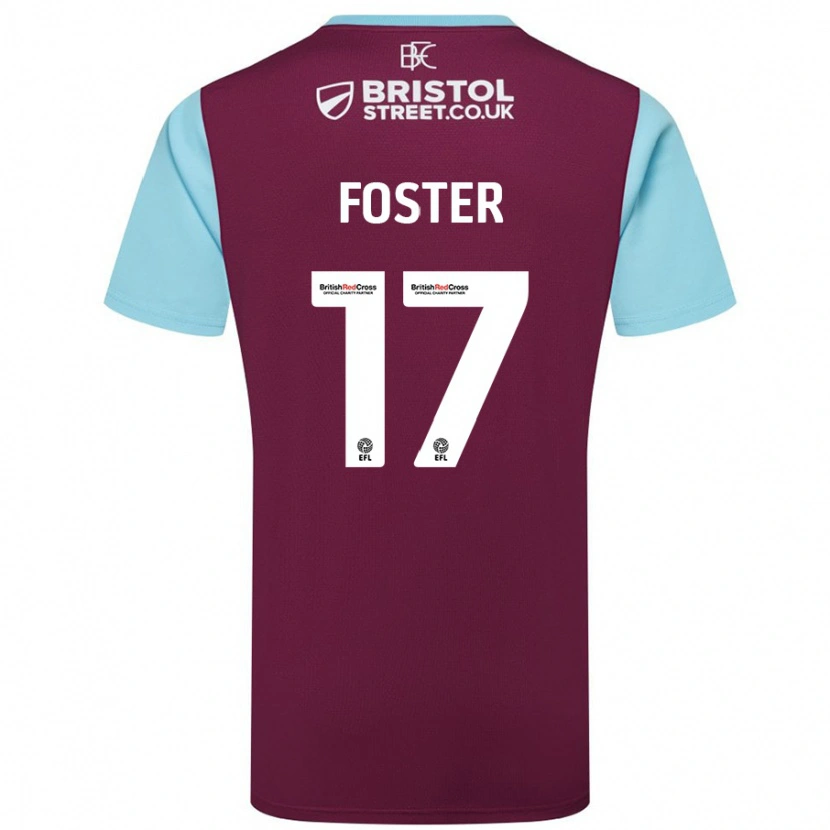 Danxen Mujer Camiseta Lyle Foster #17 Borgoña Azul Cielo 1ª Equipación 2024/25 La Camisa México