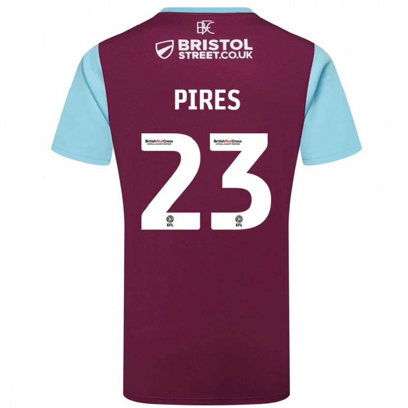 Danxen Mujer Camiseta Lucas Pires #23 Borgoña Azul Cielo 1ª Equipación 2024/25 La Camisa México