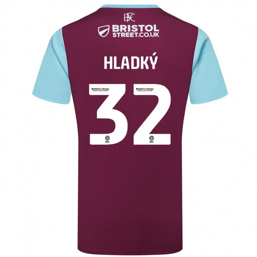 Danxen Mujer Camiseta Vaclav Hladky #32 Borgoña Azul Cielo 1ª Equipación 2024/25 La Camisa México