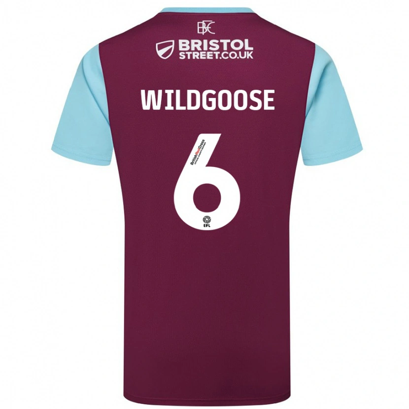 Danxen Mujer Camiseta Mikayla Wildgoose #6 Borgoña Azul Cielo 1ª Equipación 2024/25 La Camisa México