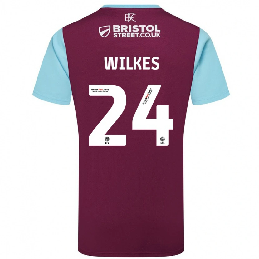 Danxen Mujer Camiseta Tilly Wilkes #24 Borgoña Azul Cielo 1ª Equipación 2024/25 La Camisa México