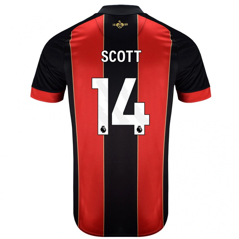 Danxen Mujer Camiseta Alex Scott #14 Rojo Negro 1ª Equipación 2024/25 La Camisa México