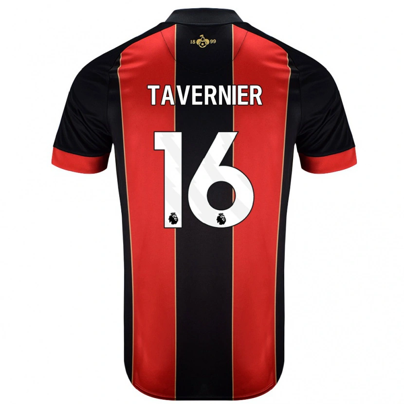 Danxen Mujer Camiseta Marcus Tavernier #16 Rojo Negro 1ª Equipación 2024/25 La Camisa México