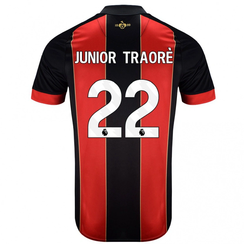 Danxen Mujer Camiseta Hamed Junior Traorè #22 Rojo Negro 1ª Equipación 2024/25 La Camisa México