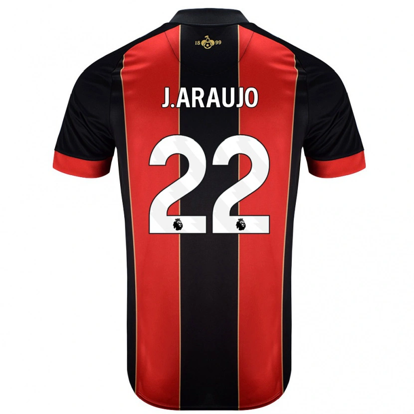 Danxen Mujer Camiseta Julián Araujo #28 Rojo Negro 1ª Equipación 2024/25 La Camisa México