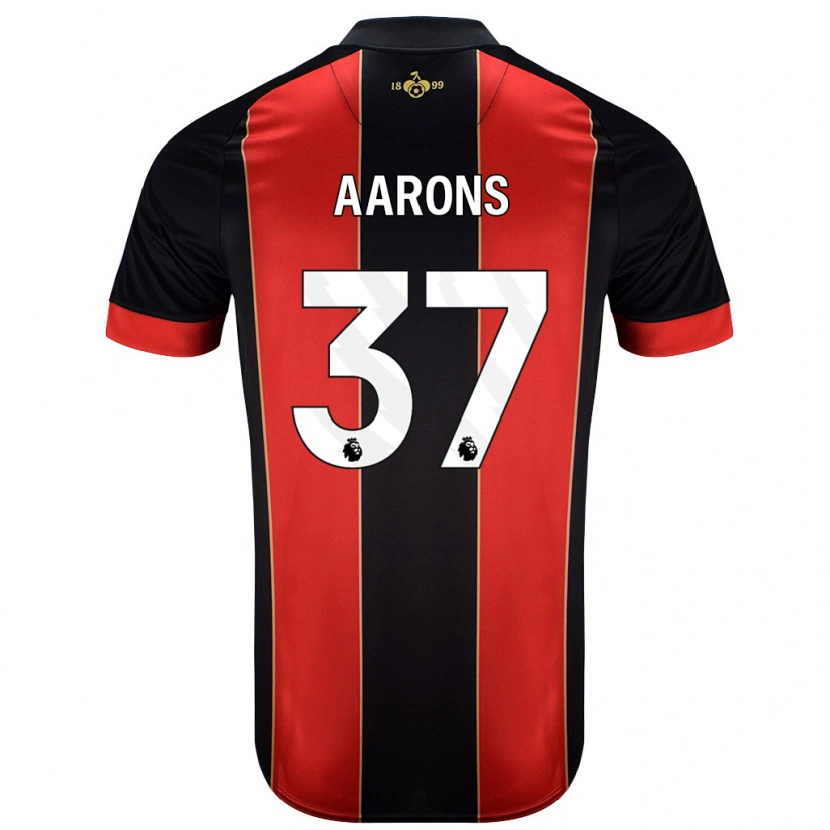 Danxen Mujer Camiseta Max Aarons #37 Rojo Negro 1ª Equipación 2024/25 La Camisa México